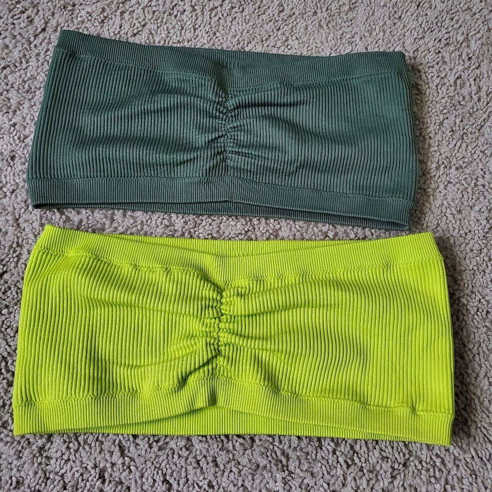 Aerie Green and Lime Bandeau Tops